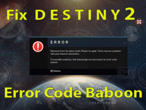 Read more about the article Fix Destiny 2 Error Code Baboon